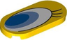 Tile, Round 2 x 4 Oval with Large Blue, Medium Blue and White Eye with Black Eyelashes Pattern Model Left Side (Tweety Bird)