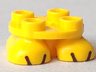 Legs with Plate Round 2 x 2 and Axle Hole - 2 Feet with Black Lines Pattern (Super Mario Buzzy Beetle / Spiny)