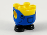 Lower Body, Rounded, Short Legs with Molded Blue Overalls and Black Shoes and Printed Black Buttons and Pocket Pattern