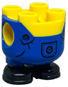 Lower Body, Rounded, Short Legs with Molded Blue Overalls and Black Shoes and Printed Black Buttons and Pocket with Gru Logo Pattern