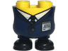 Lower Body, Rounded, Short Legs with Molded Dark Blue Jacket and Black Shoes and Printed White Shirt, Tie, Button and AVL Badge Pattern