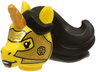 Minifigure, Head, Modified Unicorn with Molded Black Mane and Printed Gold Horn and Armor with Copper Lines Pattern (BAM)