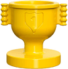 Duplo Utensil Trophy Cup with Number 1 in Shield - Closed Ridged Handles with Deep Notches