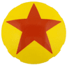 Brick, Round 6 x 6 Dome Top with Red Star Pattern