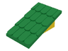 Fabuland Roof Support Slope, 6 x 2 with Green Fabuland Roof Slope without Chimney Hole (787 / 4323)