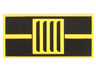 Tile 2 x 4 with 2 Black Stripes and Vent Grille Pattern