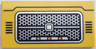 Tile 2 x 4 with Black, Silver, and Orange Car Front Grille Pattern
