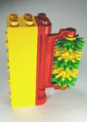 Duplo Car Wash Brush with Red Brush Holder and Green and Yellow Bristles