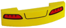 Slope, Curved 4 x 1 x 2/3 Double with Red Taillights and Black Line Pattern