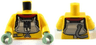 Torso SW Trandoshan Armor with Dark Red Collar and Printed Back Pattern / Yellow Arms / Sand Green Hands