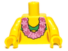 Torso Green Bikini Top and Pink Lei Pattern / Yellow Arms / Yellow Hands