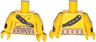Torso Bare Chest with Muscles Outline, Scar, Copper Belt and Shoulder Strap Pattern / Yellow Arms with Wristbands / Yellow Hands