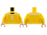 Torso Female Shirt with Number 5 Pattern / Yellow Arms / Light Nougat Hands