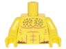 Torso Bare Chest with Muscles Outline and Curly Hair, Fur at Waist Pattern / Yellow Arms / Yellow Hands