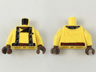 Torso Tunic with Reddish Brown Neck, Long Black Scarf and Red Sash Pattern / Yellow Arms / Reddish Brown Hands