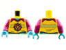 Torso Medium Azure Neck, Magenta Collar, Leopard Logo Pattern / Magenta Arms / Medium Azure Hands