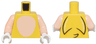 Torso Light Nougat Oval Stomach with Bright Light Yellow Curved Lines and Black Spines and Tail on Back Pattern / Light Nougat Arms / White Hands