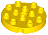 Duplo, Plate Round 4 x 4 with Hole with Locking Ridges