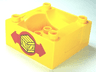 Duplo, Train Cab / Tender Base with Bottom Tubes with Wood Crate on Red Circle with Arrows Pattern on Opposite Sides