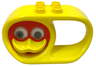 Duplo Rattle Teether Oval 2 x 6 x 3 with Handle and Turning Red Duck Face with Yellow Beak and Rattling Eyes