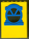 Fabuland Building Wall 2 x 6 x 7 with Round Top Blue Window