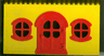 Fabuland House Block 10 x 20 x 9 with Red Door and Windows