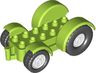 Duplo Car Base 2 x 6 Tractor with Mudguards and White Wheels with Black Tires