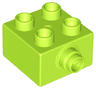 Duplo, Brick 2 x 2 with Pin on Side with Groove