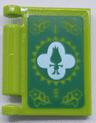 Minifigure, Utensil Book Cover with Green Troll Silhouette on White, Flowers on Green Background Pattern