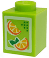 Brick 1 x 1 with Oranges Pattern (Juice Carton)