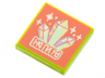 Tile 2 x 2 with BeatBit Album Cover - Yellowish Green and Lavender Crystals on Coral Background Pattern
