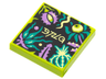 Tile 2 x 2 with BeatBit Album Cover - Dark Turquoise and Medium Lavender Plants Pattern