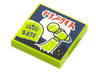 Tile 2 x 2 with BeatBit Album Cover - Lime Microphone and Hand Bursting from Grave Pattern