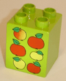 Duplo, Brick 2 x 2 x 2 with 6 Apples Pattern