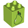 Duplo, Brick 2 x 2 x 2 with Pear Pattern