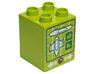 Duplo, Brick 2 x 2 x 2 with Computer Screen with Spaceship and White Arrows and Red Button Pattern