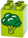 Duplo, Brick 2 x 2 x 2 with Broccoli Pattern