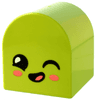 Duplo, Brick 2 x 2 x 2 Slope Curved Double with Face with Winking Eye and Coral Cheeks and Tongue Pattern