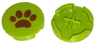 Tile, Round 2 x 2 with Reddish Brown Paw Print Pattern