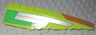 Wedge 12 x 3 Right with Silver, Green, and Dark Orange Pattern