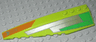 Wedge 12 x 3 Left with Silver, Green, and Dark Orange Pattern