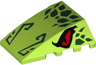 Wedge 4 x 4 Triple Curved No Studs with Red Eyes and Dark Green Scales and Nose Pattern