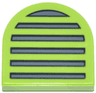 Tile, Round 2 x 2 Half Circle Extended with Car Grille with 6 Black and Dark Bluish Gray Lines Pattern