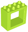 Duplo Door / Window Frame 2 x 4 x 3 Flat Front Surface, Completely Open Back
