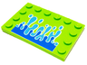 Tile, Modified 4 x 6 with Studs on Edges with Blue Water Splash Pattern