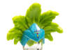 Minifigure, Headgear Hat, Showgirl with Feathers with Medium Azure Front, Dark Purple and Yellow Symbol Pattern