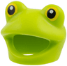 Minifigure, Headgear Head Cover, Costume Frog with Yellow Eyes, Black Pupils Pattern