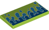 Tile 2 x 4 with Blue and Dark Azure Water Splashes Pattern (Toy Story RC Rear Spoiler)