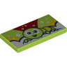 Tile 2 x 4 with Caterpillar, Lime, Red and Yellow Sky and White Stars Pattern