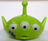 Minifigure, Head, Modified Alien with Antenna with Three White Eyes and Dark Purple Splotches Pattern